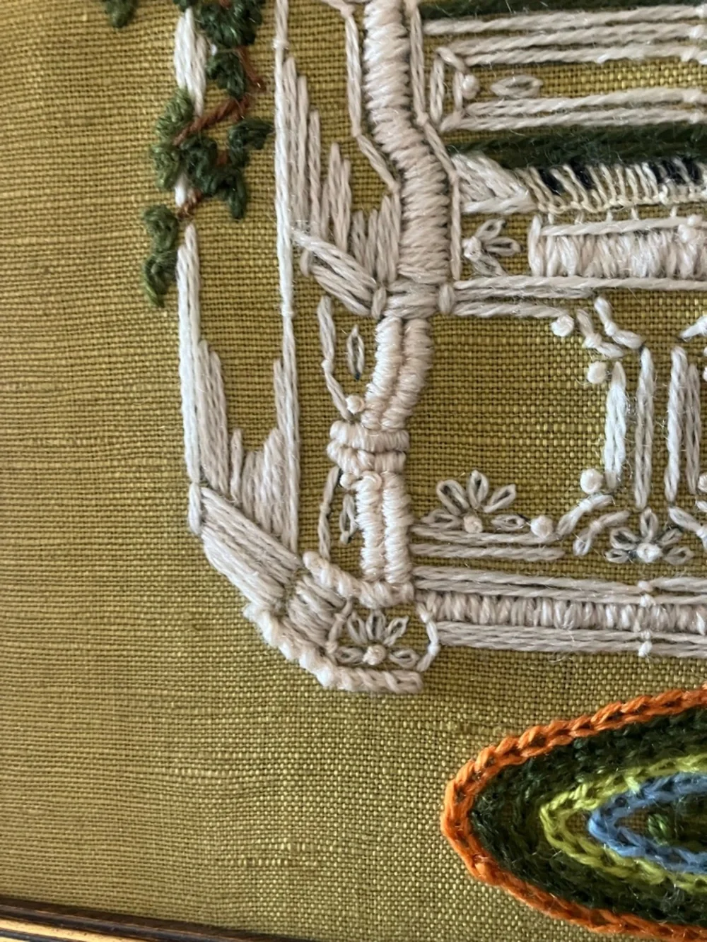 Girl playing piano stitched piece. Framed art. - Picture 3 of 13